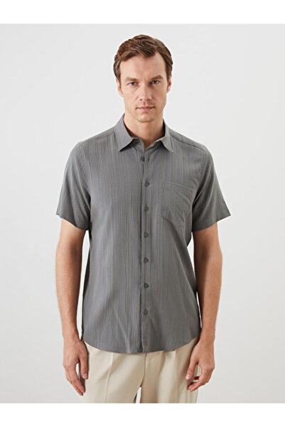 LC Waikiki Regular Fit Short Sleeve Patterned Dobby Men's Shirt
