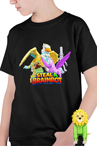 OEM Tricou Copii Baieti Steal a Brainrot Roblox Griffin Pegasus Meme