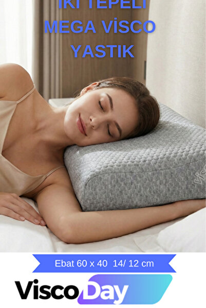 viscoday Mega Boy Ortopetik Yastık Boyun Düzleşmesi İçin 60x40 14/12cm GRİ