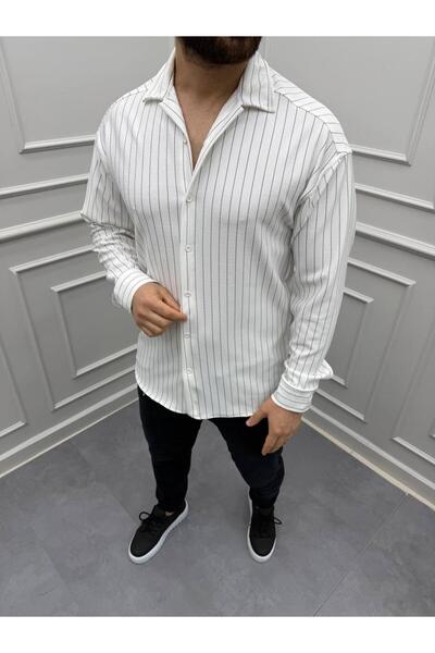 Butik Men's Striped Crepe Fabric Long Sleeve Shirt - Comfortable Fit