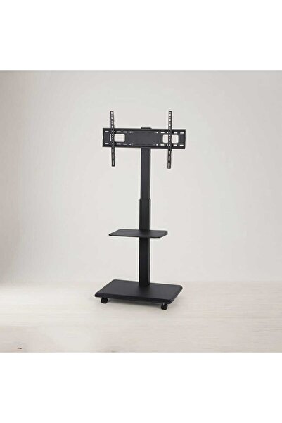 Arnohome Black metal TV and monitor stand with wheels, includes an additional...
