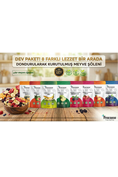 Freezeva 8-Pack Mixed Freeze Dried Fruit Chips Giant Pack – Freeze Dried Snack