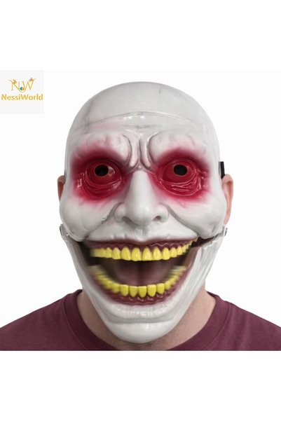 NW NessiWorld Horror Mask with Movable Jaw Mechanism Red