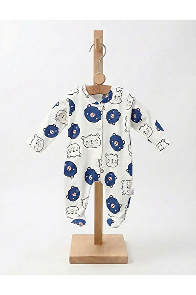 MiniKids Salopeta cu botosei, cap de ursulet albastru