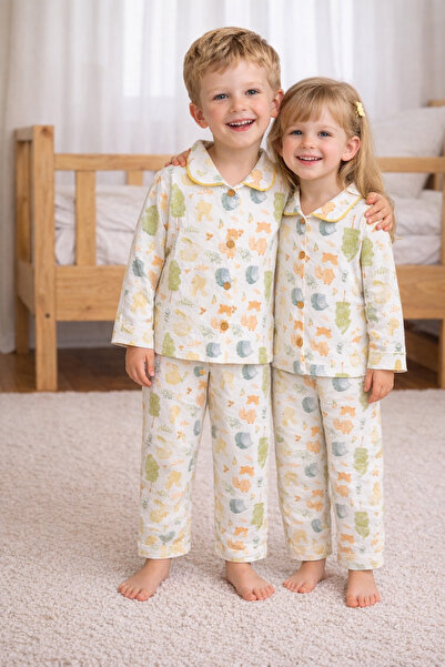 greenmoss Çift Kat Organik Müslin Çocuk Pijama Takımı