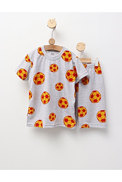 MiniKids Pijama de vara gri-rosu, Fotbal