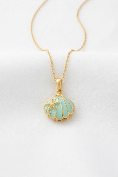 özgül takı ve tasarım Oyster and Starfish Model Openable Gold Color Stainless...