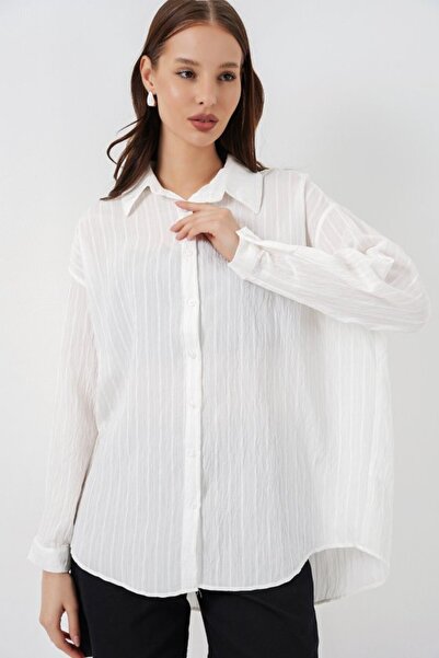 COjans Striped Oversized Shirt 20293 - White