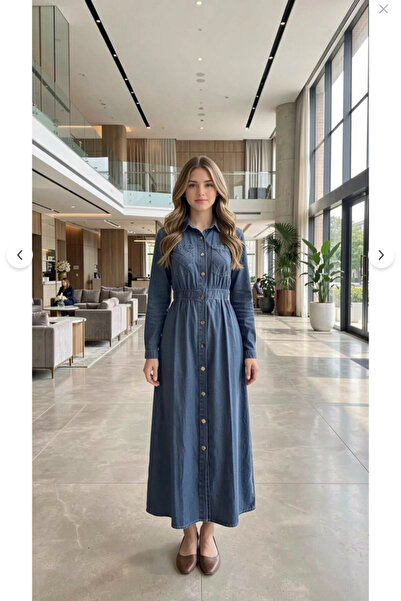 HÇ Hülya Çelik KİDSWEAR 2018 Φόρεμα για κορίτσια 11-16 ετών Τζιν φόρεμα με κο...