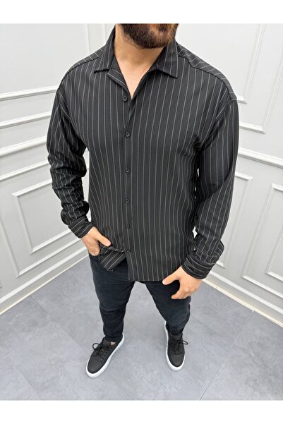 Butik Men's Striped Crepe Fabric Long Sleeve Shirt - Comfortable Fit