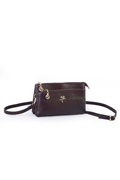 Nas Bag Kadın Çapraz ve Clutch Çanta Bilek ve Çapraz Askılı (24x15 cm) Kahve ...