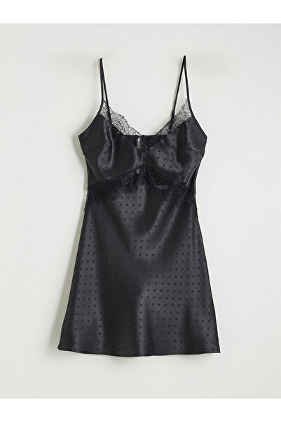 LC Waikiki Puantiyeli Askılı Saten Kadın Fantezi Gecelik