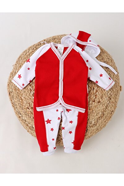 MiniKids Set 3 piese bebelusi, stelute rosii