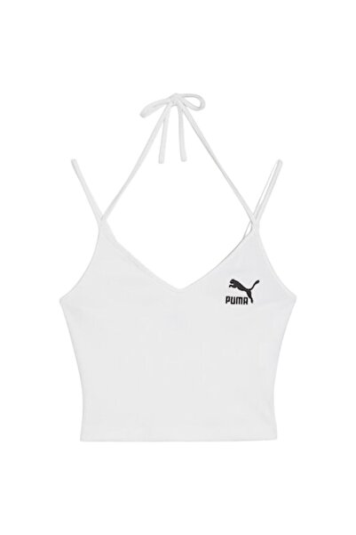 Puma Classics Ribbed Crop Top White S INTL