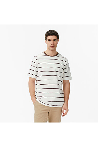 Nautica Erkek Kahverengi Regular Fit Çizgili T-Shirt