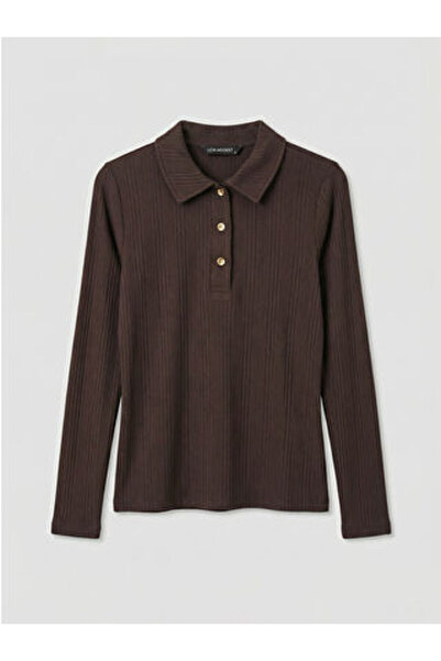 LC Waikiki M1 Sezon Brown Polo Neck Women's Bodysuit