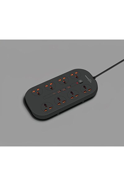 porodo Blue 8 AC Power Strip with 4 USB-A & 1 USB-C, 3000W, 3M UK Plug Cord, ...