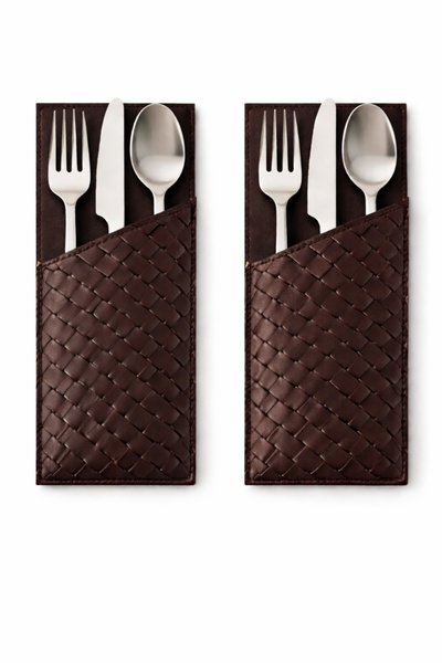 Erkan İçen Design Erkan İçen Home Suni Deri Çatal Bıçak Kılıfı 22x9,5 cm | So...
