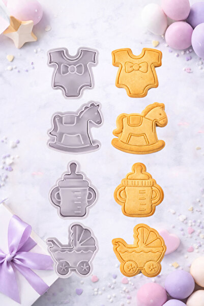 Neskuk Baby Themed Cookie Mold Set of 4 – Baby Shower Cookie Cutter