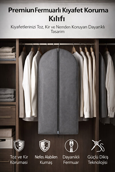 WestCover Gri renk gamboç elbise kılıfı 60x160 cm su geçirmez kumaş 1 adet