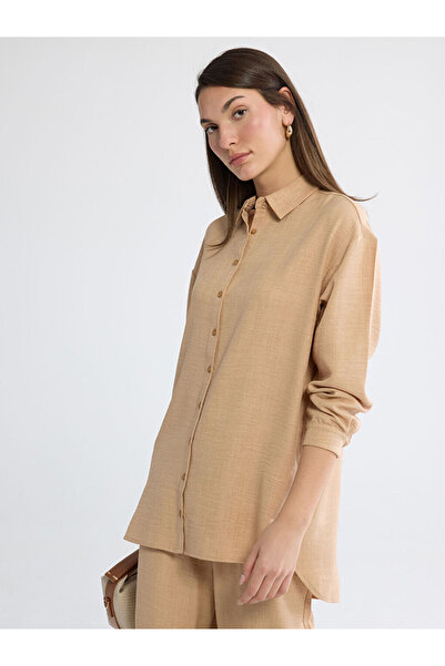 LC Waikiki Beige Loose Fit Women's Shirt Tunic