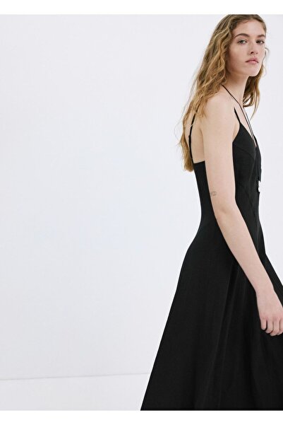 MANGO Woman Keten A-kesim elbise