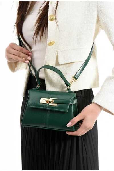 ÖZÜM ÇANTA Women's Hand Shoulder Crossbody Long Strap Bag Green