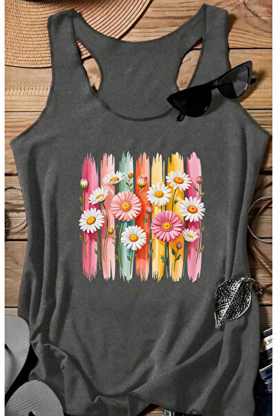 SUNFREE Colorful Daisy B Printed Women's Swimmer Athlete Tshirt