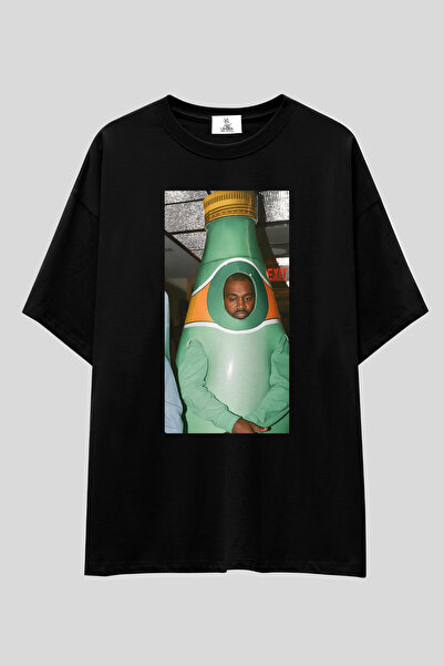 UmbraWear Kanye West Funny Oversize T-shirt | Unisex %100 Pamuk Siyah & Beyaz...