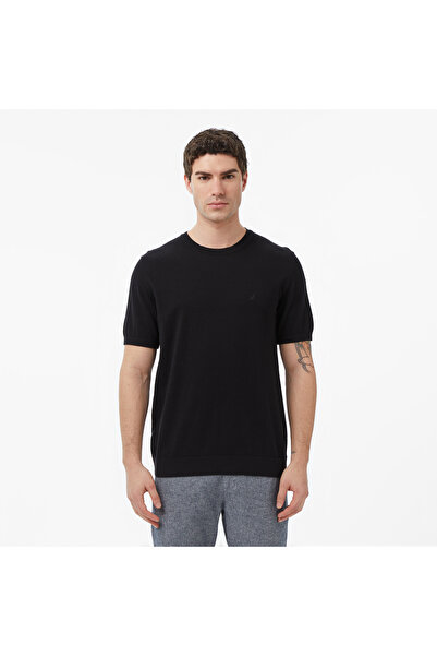 Nautica Erkek Siyah Regular Fit Kısa Kollu Triko