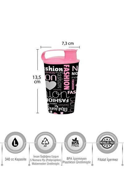 Peaceful BPA FREE 6'lı 340 cc Lisanslı Fashion Desenli Plastik Piknik ve Party Çocuk Bardağı