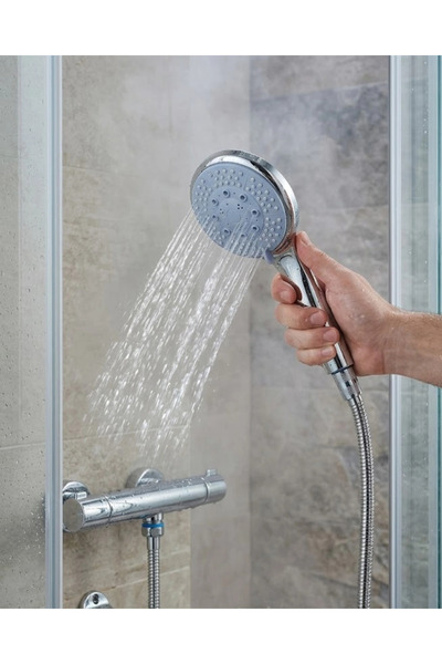 Eco Lounge 4-Stage Hand Shower Set with Spiral Hose, Wall-Mounted Bathroom Sh...