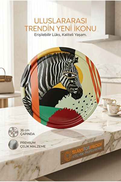 Transformacion Rebel Artistic Design Presentation Tray - 35 cm Iconic Zebra F...