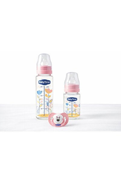 Pure Boutique Set 3 buc biberoane sticla bebe si suzeta, biberon nou nascut a...