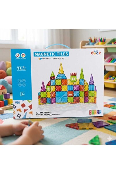 Daily Bazaar Manyetik Yapı 75 Parça Manyetik Bloklar - Eğitici Lego Seti (48x...