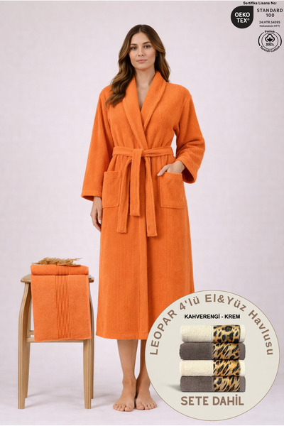 Ellaline Set de halate de baie pentru femei, cu dungi piese, bumbac 100% cert...