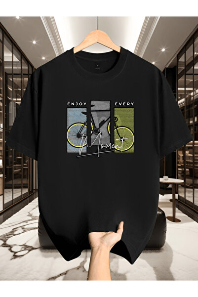 one button Bucură-te de fiecare moment Bicicletă cu imprimeu Premium supradim...