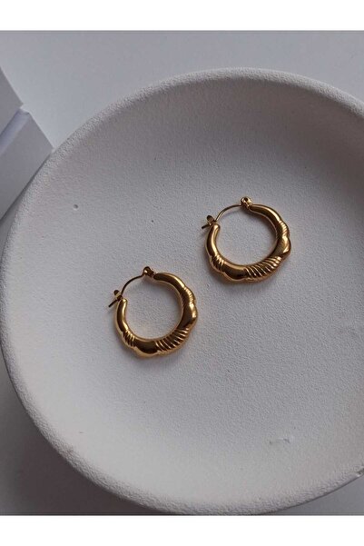 Bubbleatelier Steel Gold Hoop Earrings