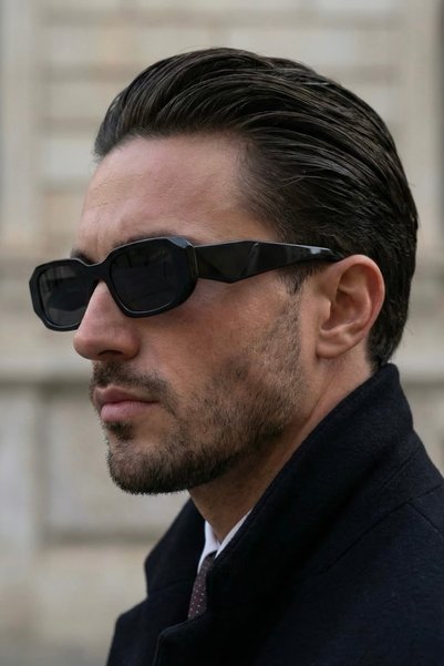Roger Bacon Black Men's Sunglasses Uv400 Protection