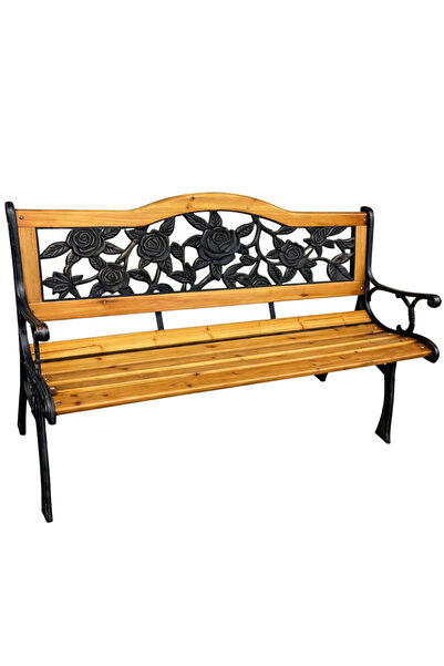 Three top online Дървена метална пейка в парк с облегалка