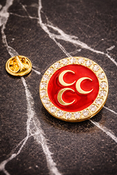 WALDORF ÜÇ HİLAL MHP ÖZEL TAŞLAMALI YAKA ROZETİ