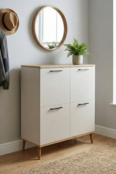 St Morritz Çok Amaçlı 4 Kapaklı Ayakkabılık, Pratik ve Şık Depolama Çözümü