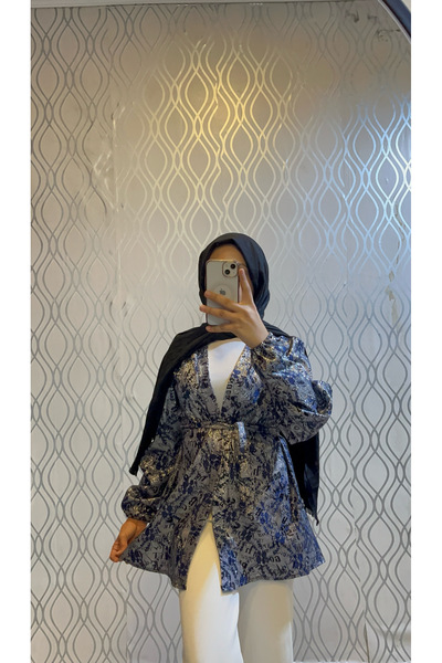 DİLEKBUTİK Simli kuşaklı kimono