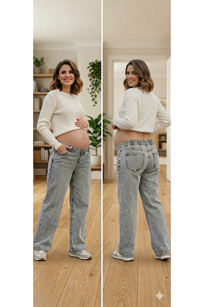 FİDAN FASHİON Fdn Jean Lycra Semi-Elasticized Maternity Pants
