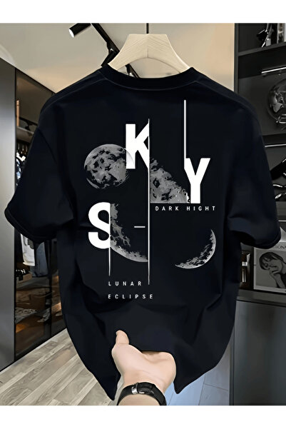 one button SKY Design cu imprimeu Premium supradimensionat tricou