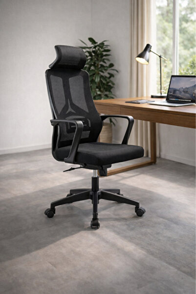 MARIA HOMES Ergonomic Black Office Chair with Adjustable Features