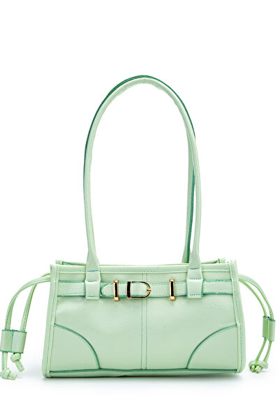 minebag Belt Detail Artificial Fishbone Leather Women's Shoulder Bag Bag Girl...