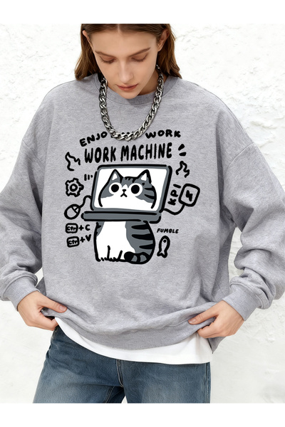 NOISSEY Enjoy My Work Cat B Printed K Hooded Tops Winter Jo Jogger Pants Icak...