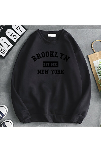 NOISSEY Pulover simplu și la modă pentru femei Brooklyn Est. 1631 New York Pu...