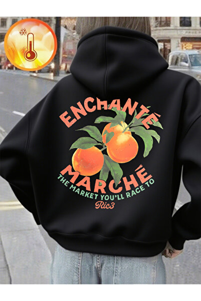 NOISSEY مارش أورانجز ماركت مطبوع بغطاء رأس سترات بسيطة للنساء C بجيوب سترة شت...